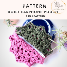 Load image into Gallery viewer, Spiky half doily zipper purse / pouch - 2 in 1 pattern
