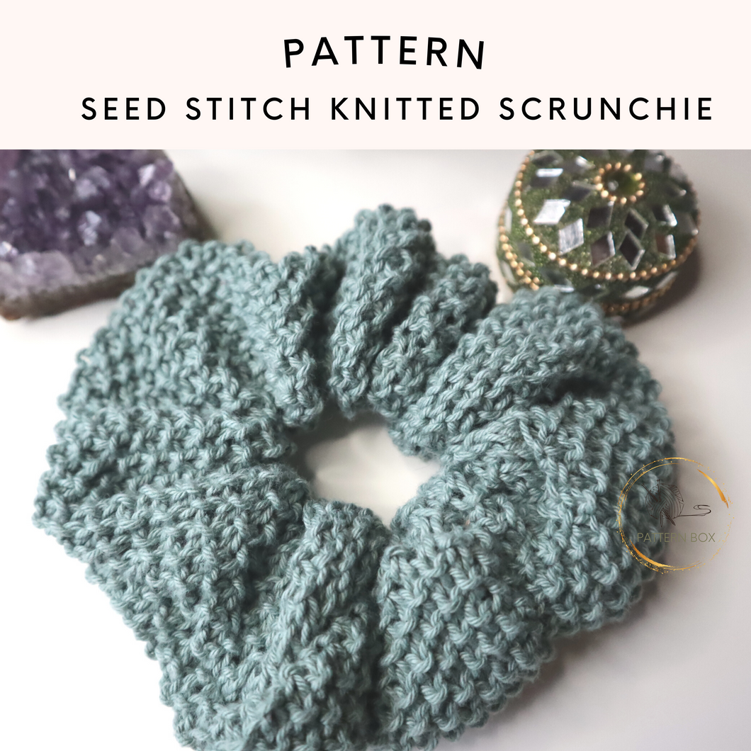 Seed stitch cotton scrunchie - knit