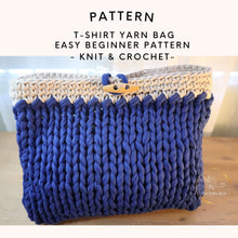 Load image into Gallery viewer, T-shirt yarn handbag with button
