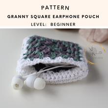 Load image into Gallery viewer, Granny square earphone pouch
