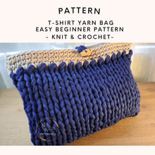 Load image into Gallery viewer, T-shirt yarn handbag with button
