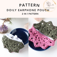 Load image into Gallery viewer, Spiky half doily zipper purse / pouch - 2 in 1 pattern
